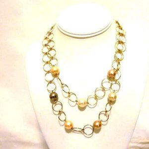 Pearlfection Faux Multicolor South Sea Pearl Necklace Size 16"